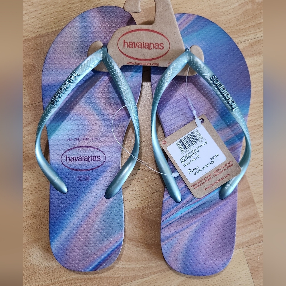 Havaianas Slim Iridescent Beach Flip Flops